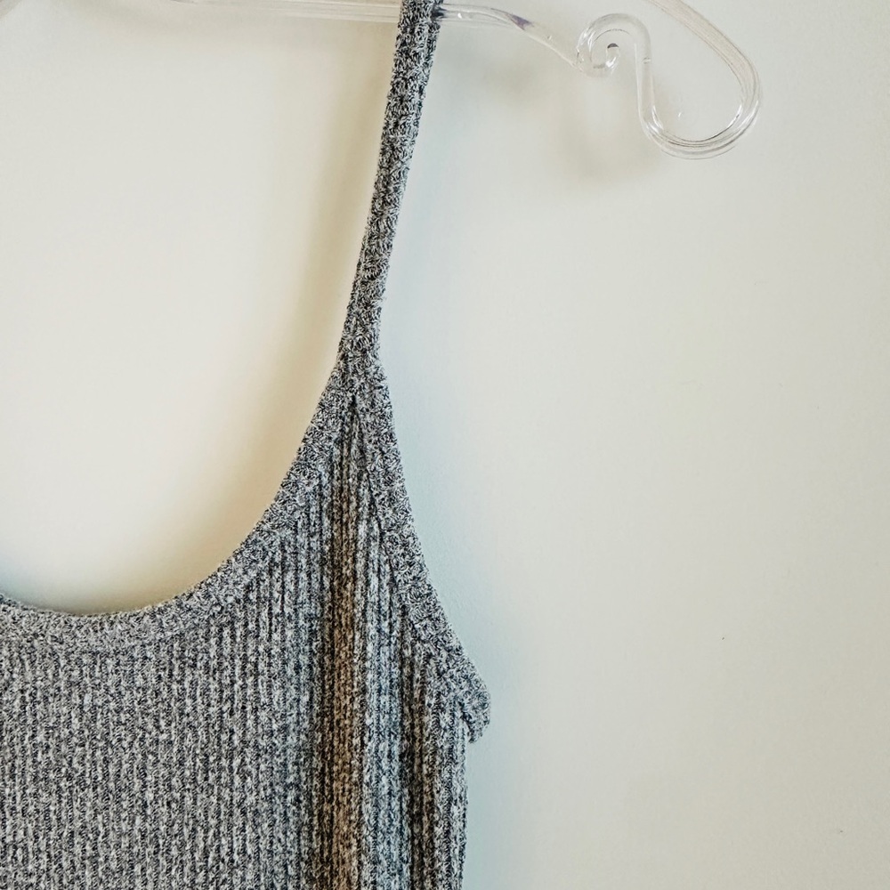Aritzia Silver-Grey Ribbed Midi Slip Dress - Picture 4 of 8